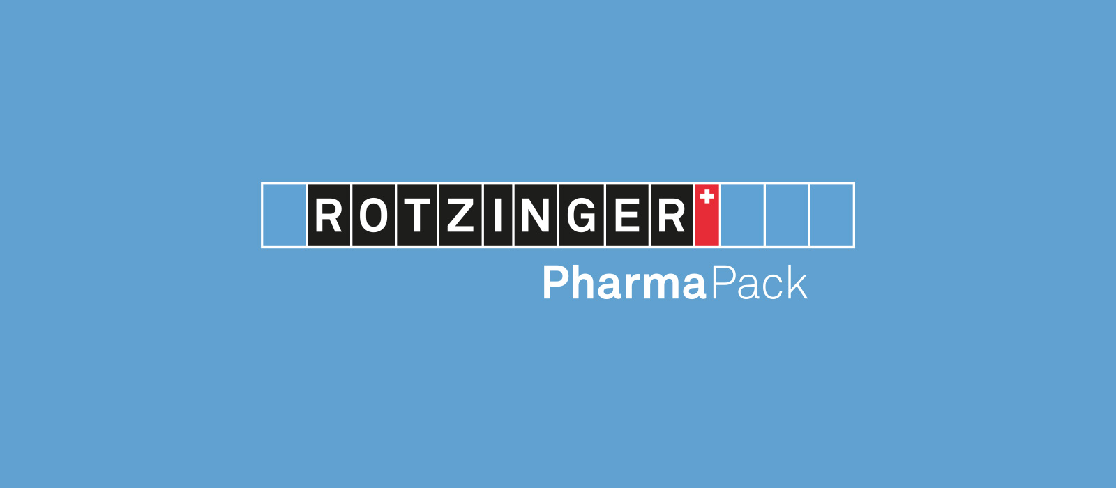 rotzinger pharma pack logo placed on blue background